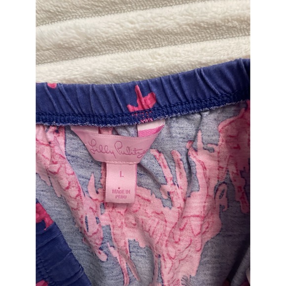 Lilly Pulitzer Womens Windsor Dress Strapless Size Large Pink Blue Giraffe - Picture 4 of 4